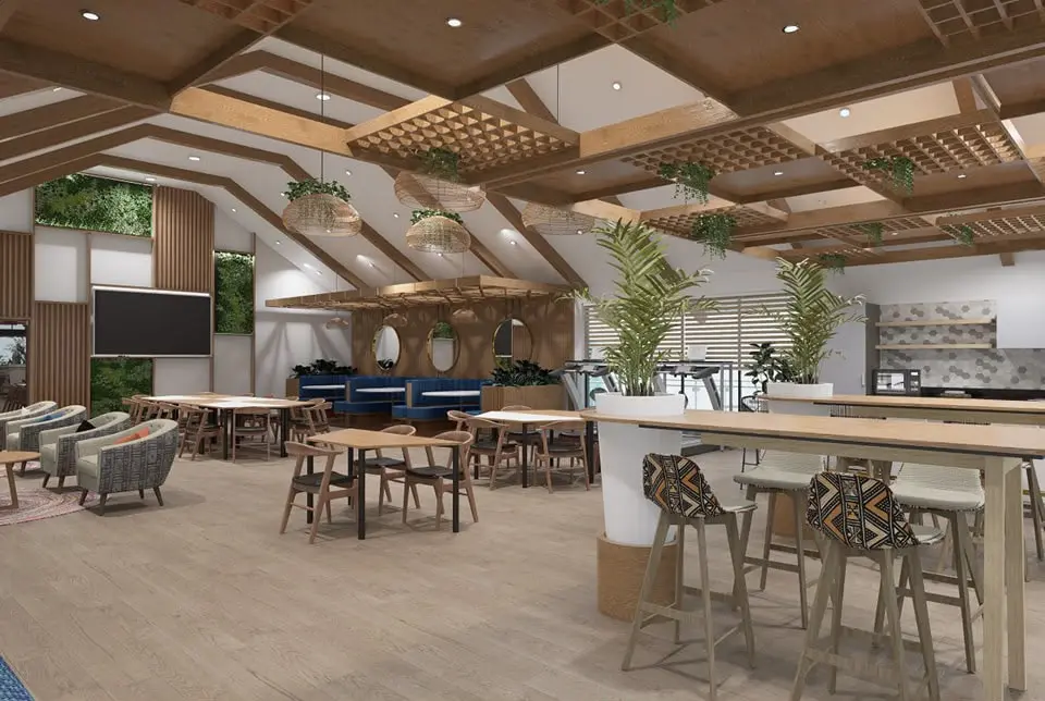 A 3D render of Office break out are in Kenya by Design Forty Ltd.