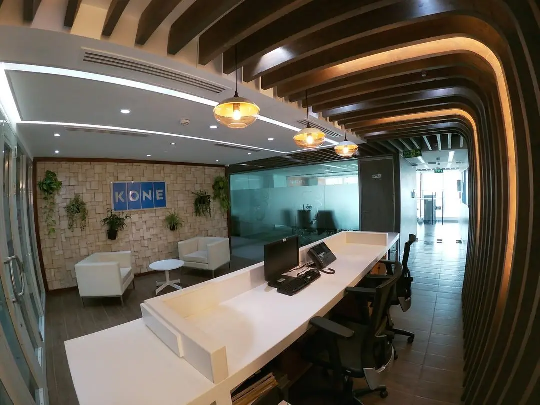 An office reception design Kenya designed by Design Forty.